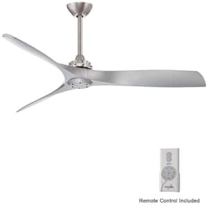 Aviation 60 in. Indoor Brushed Nickel and Silver Ceiling Fan with Remote Control