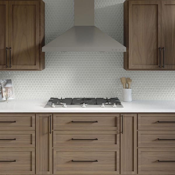 Artezen Elegant White 12 in. x 10 in. Glossy Ceramic Hexagon Mosaic Wall Tile (9.72 sq. ft. /case)