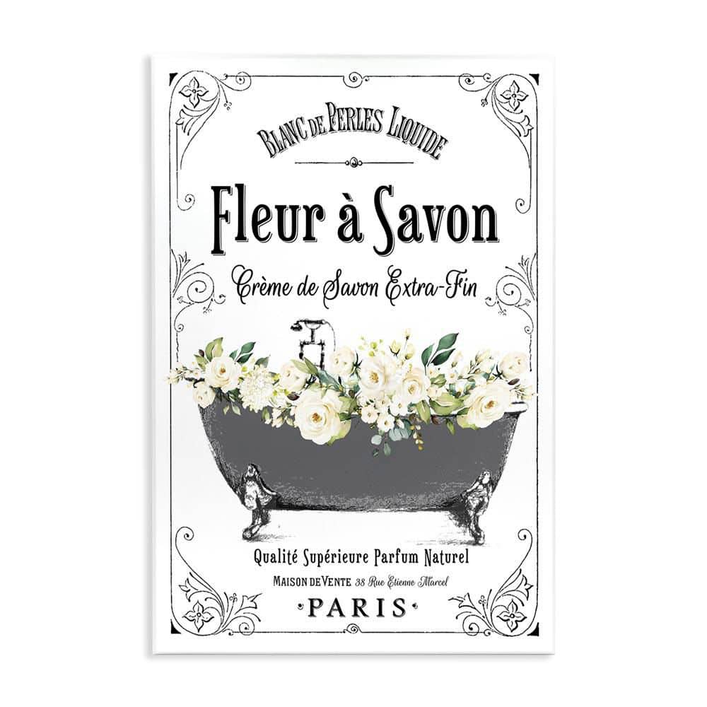 Fleur a Savon Vintage Parisian Bathroom Tub by Lettered and Lined Unframed Graphic Art Print Typography 19 in. x 13 in. price history on PriceWatchPro