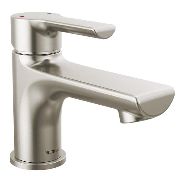 Peerless Flute Single-Handle Single-Hole Bathroom Faucet with Deckplate Included in Brushed Nickel
