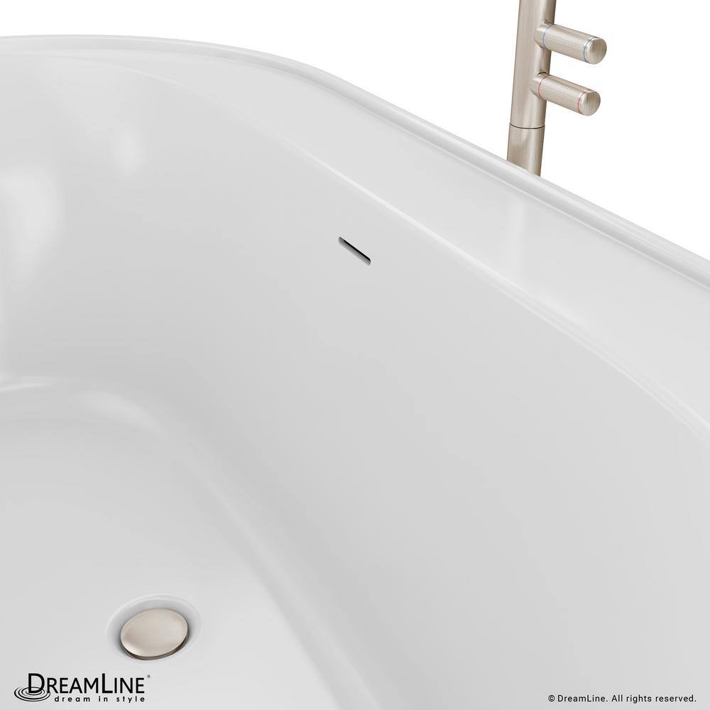 Essence 60-Inch White Acrylic Freestanding Soaking Bathtub