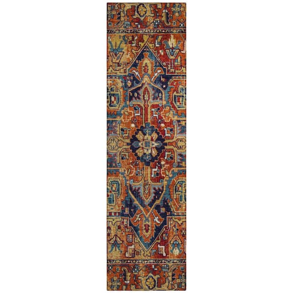 Addison Rugs Chantille ACN570 Paprika 2 ft. 3 in. x 7 ft. 6 in. Machine Washable Indoor/Outdoor Geometric Runner Rug