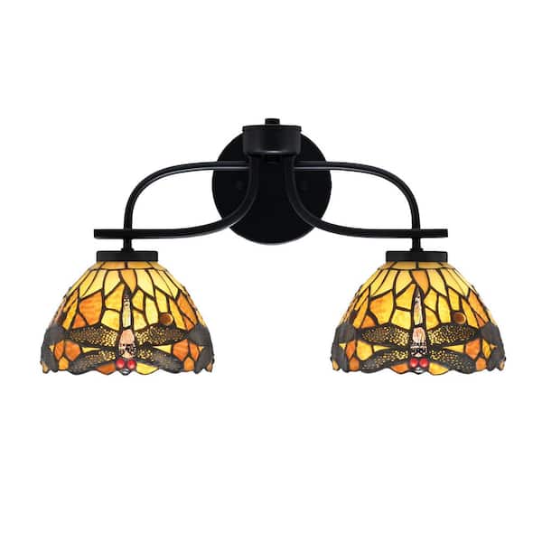 Unbranded Olympia 18.5 in. 2-Light Matte Black Vanity Light