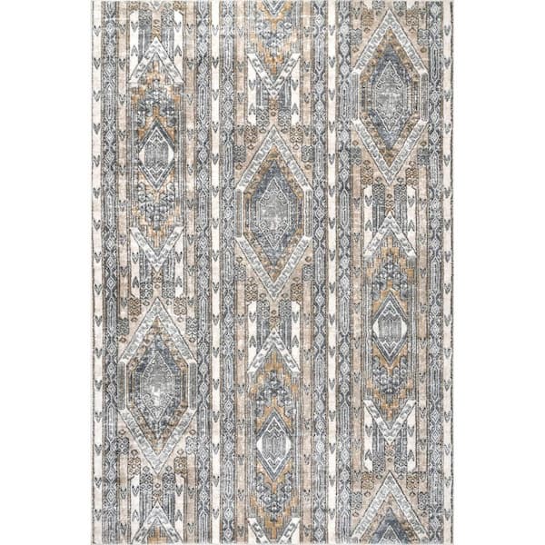 nuLOOM Jessenia Beige 8 ft. x 10 ft. Tribal Area Rug