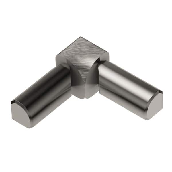Schluter Rondec Brushed Nickel Anodized Aluminum 5/16 in. x 1 in. Metal 90 Degree Double-Leg Inside Corner