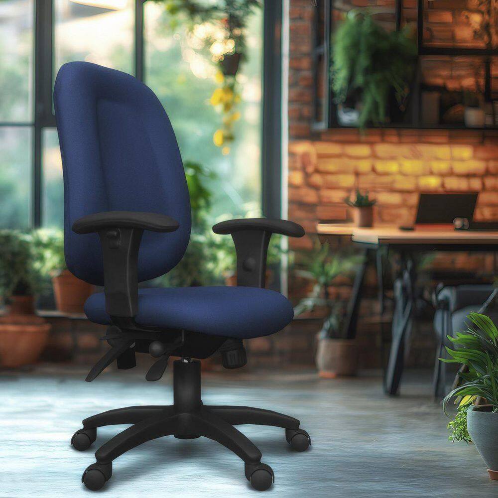 Comfort Series Fabric High Back Multifunctional Computer Task Chair in Navy Blue with Adjustable Arms price history on PriceWatchPro