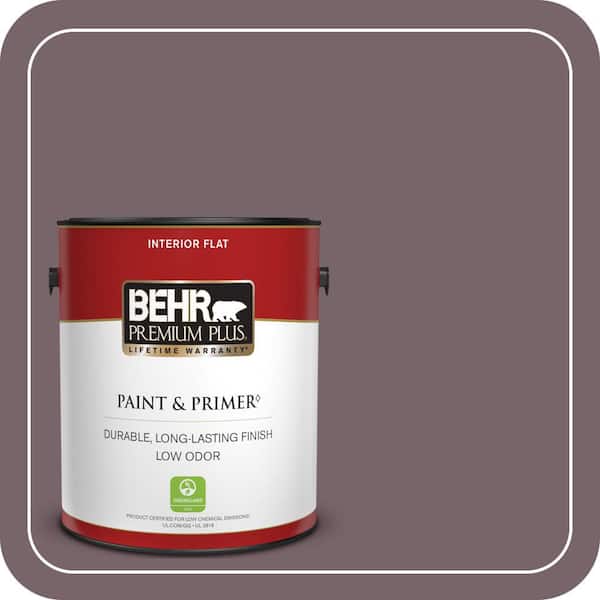BEHR PREMIUM PLUS 1 gal. #100F-6 Plum Shade Flat Low Odor Interior Paint & Primer