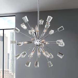 Kimberly 9-Light Crystal and Chrome Sputnik Chandelier