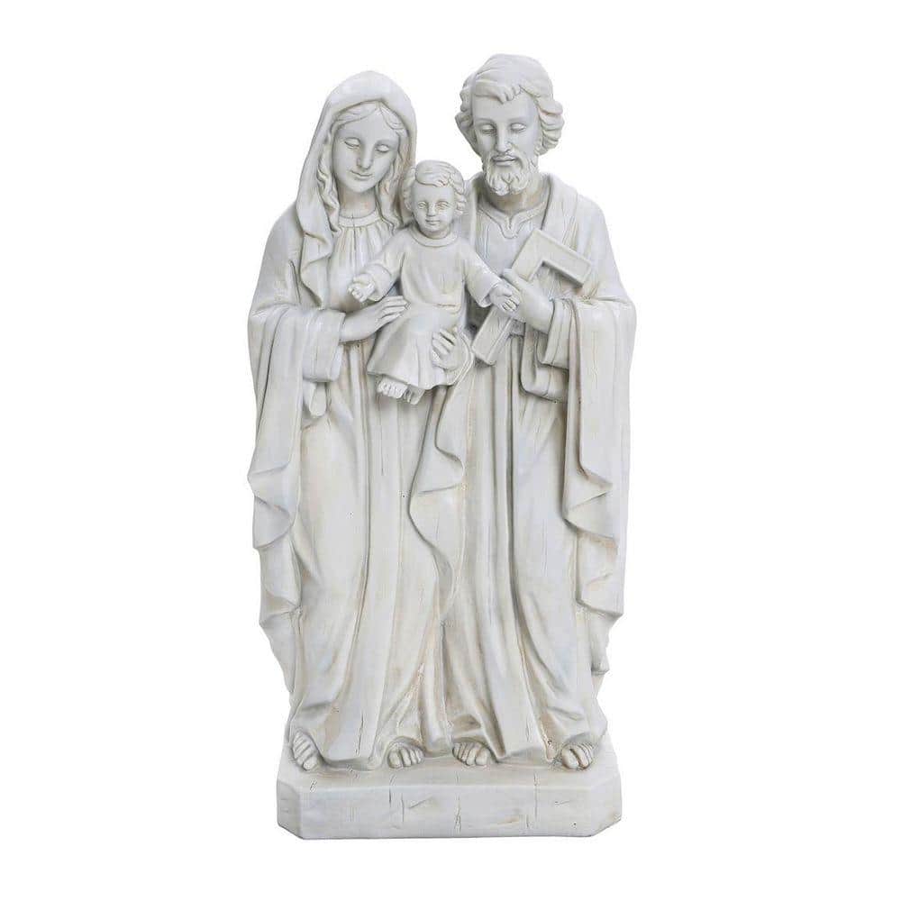 LuxenHome Off White Polyresin Holy Family 1.6 ft. Tall Statue