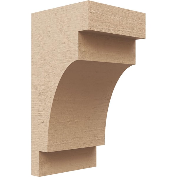 Ekena Millwork 4 in. x 8 in. x 4 in. Series 2 Wide Mediterranean Rough Cedar Woodgrain Timberthane Polyurethane Corbel, Primed Tan