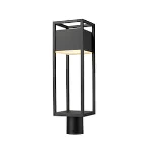 Barwick 1-Light 21.25 inch Black Aluminum Hardwired Outdoor Post Light with Round Standard Fitter with Integrated LED