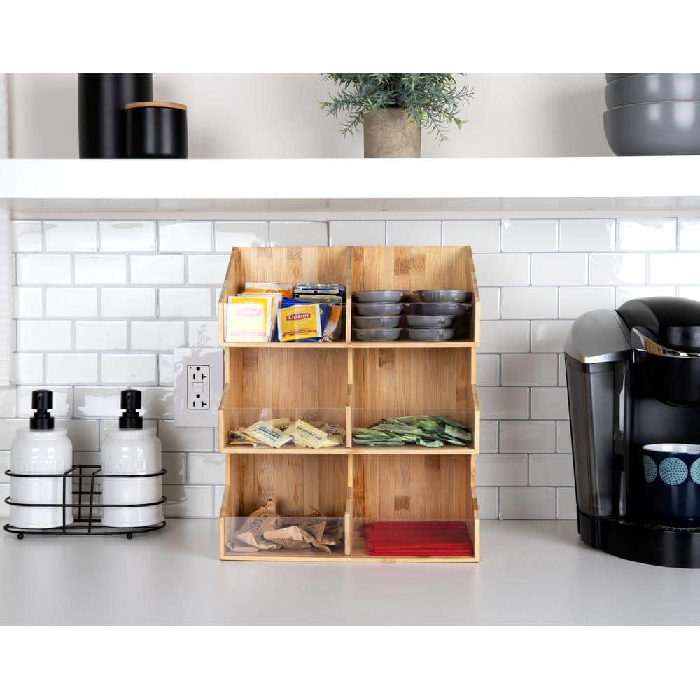 Mind Reader Mind Reader Coffee Pod Condiment Station, Countertop Organizer, Kitchen, Rayon from Bamboo, 13"L x 6.25"W x 15.25"H, Brown