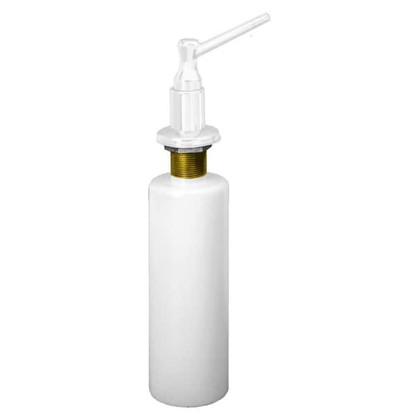 Westbrass Kitchen Sink Deck Mount Liquid Soap/Hand Sanitizer Dispenser with Refillable 12 oz Bottle in Powder Coat White