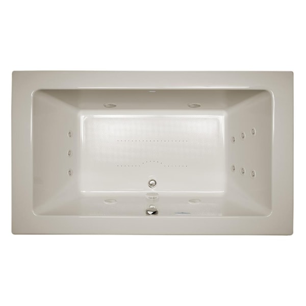 JACUZZI SIA SALON SPA 66 in. x 36 in. Rectangular Combination Bathtub with Center Drain in Oyster