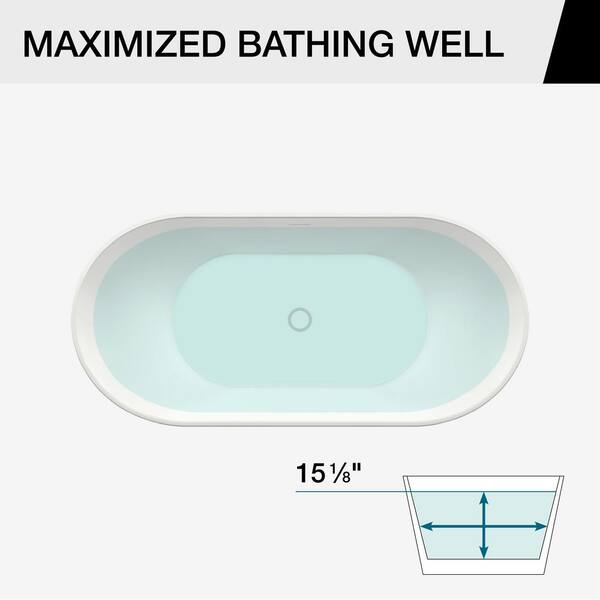 MAAX Mahaba 67 in. x 29 in. Acrylic Freestanding Soaking Bathtub