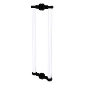 Clearview 18 in. Back to Back Shower Door Pull with Twisted Accents in Matte Black