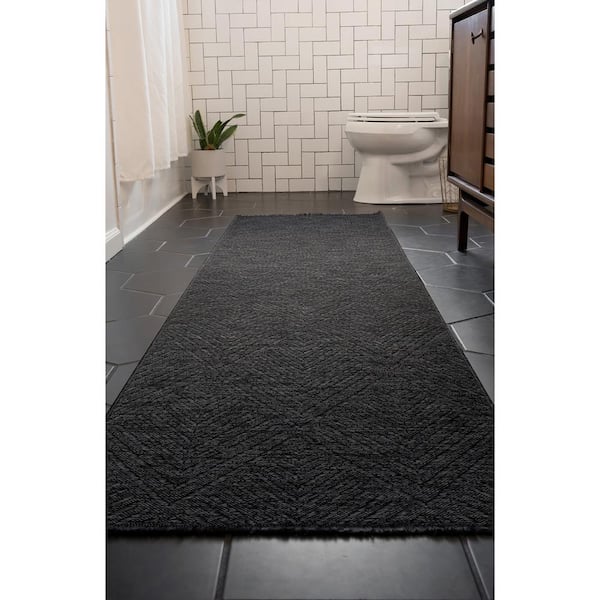 Alma Dark Gray 2 ft. x 8 ft. Diamond Machine Washable Indoor Runner Rug