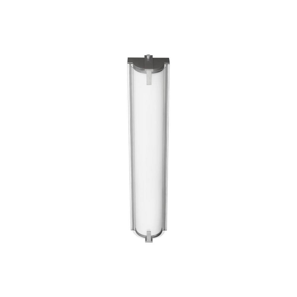 Sleek Satin Aluminum 2-Light LED Vanity Fixture with Clear Acrylic Diffuser