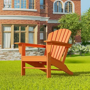 Mason Orange Plastic Outdoor Patio Adirondack Chair, Fire Pit Chair