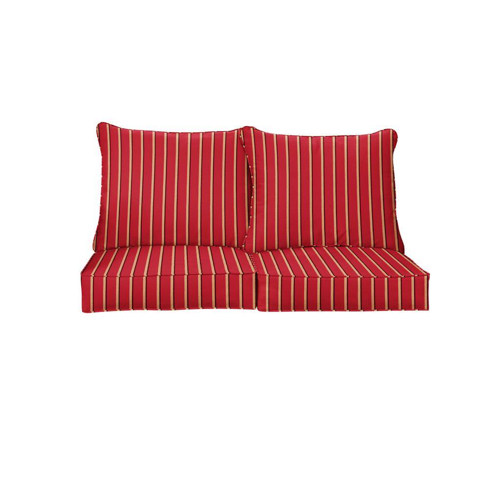 22.5 x 22.5 Sunbrella Harwood Crimson Deep Seating Indoor/Outdoor Loveseat Cushion price history on PriceWatchPro