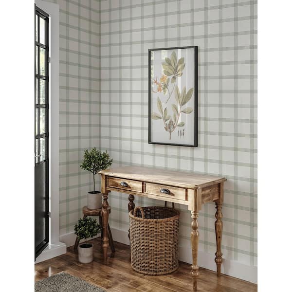 Twain Green Non-Pasted Non-Woven Wallpaper Sample