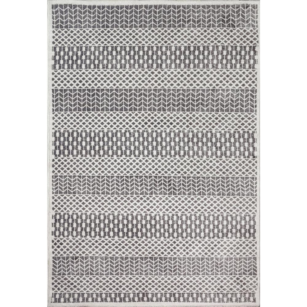 Dynamic Rugs Hera 9 ft. X 11 ft. 5 in. Ivory/Grey Tribal Indoor Area ...