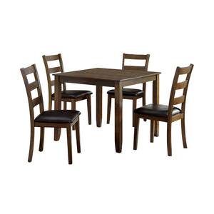 Chesterton 5-Piece Walnut and Dark Brown Dining Table Set