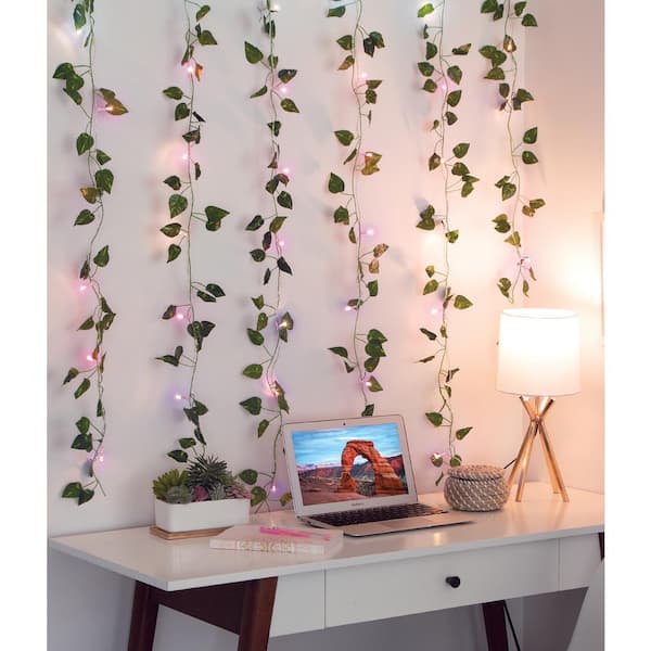 66 Ombre Light 3.5 ft. x 5 ft. Indoor Battery Operated Integrated LED Curtain Vine String Lights