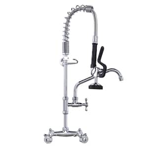 26 in. Triple Handles Pull Down Sprayer Kitchen Faucet with Pre-Rinse Sprayer in Chrome