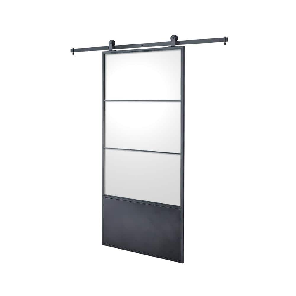 37 in. x 84 in. Concorde Epoxy Coated Steel Frame with Clear Tempered Glass
