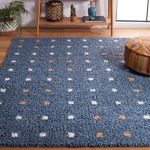 Calico 5 ft. x 8 ft. Blue/Ivory Abstract Area Rug