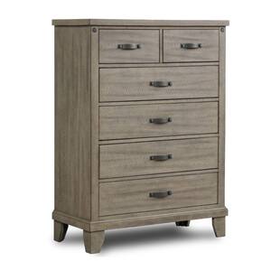 Benjara 17.99 in. Beige 5-Drawer Wooden Chest of Drawers BM271456