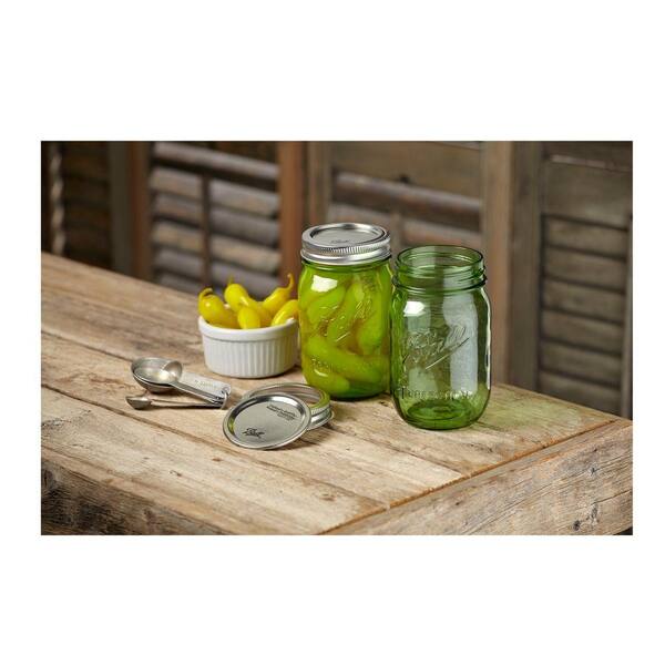Ball Heritage Collection Pint Mason Jars in Green (Set of 12)