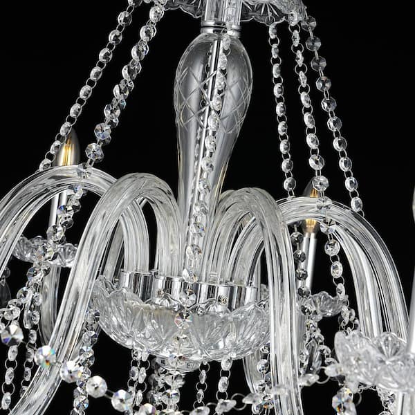 Bella 8-Light Chrome French Style Chandelier for Living Room with