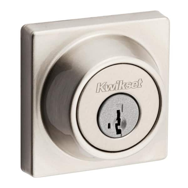 Kwikset 660 Contemporary Square Satin Nickel Single Cylinder Deadbolt ...