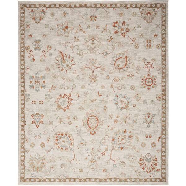 Asher Ivory 9 ft. x 13 ft. All-over design Traditional Area Rug