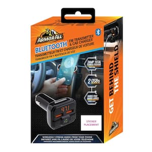 Bluetooth FM Transmitter, 2 USB-A Port Car Charger 3 Amp, Wireless Strean Audio
