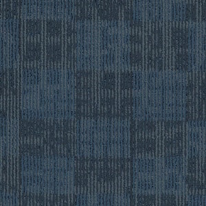 Yates - Bios - Blue Commercial/Residential 24 x 24 in. Glue-Down Carpet Tile Square (72 sq. ft.)