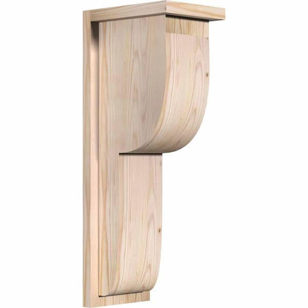 Ekena Millwork 7-1/2 in. x 10 in. x 26 in. Douglas Fir Crestline Smooth Corbel with Backplate