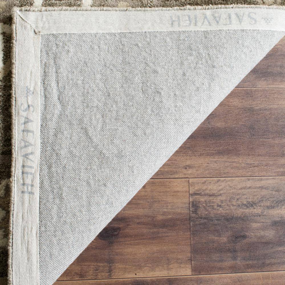 Handmade Tufted Brown and Taupe Wool Square Area Rug