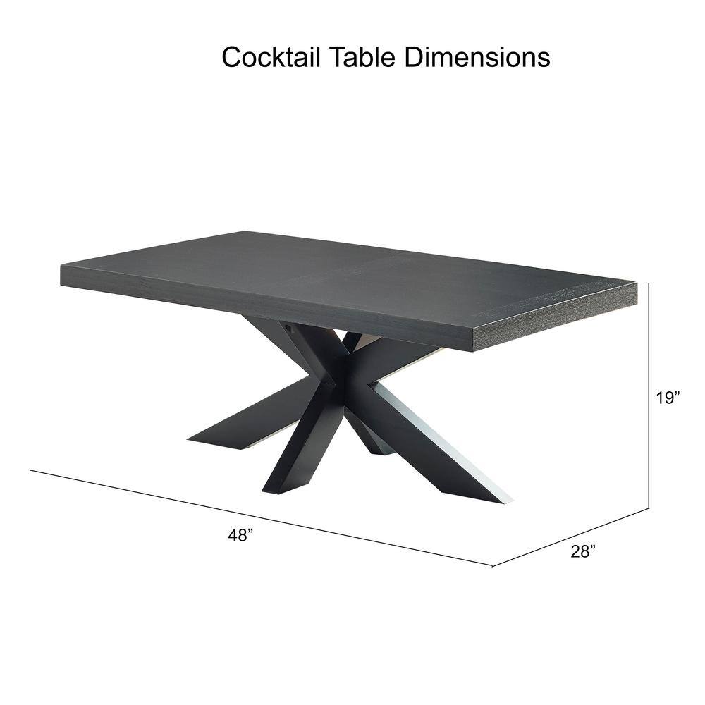 Harris Transitional Black Wood Rectangular Cocktail Table