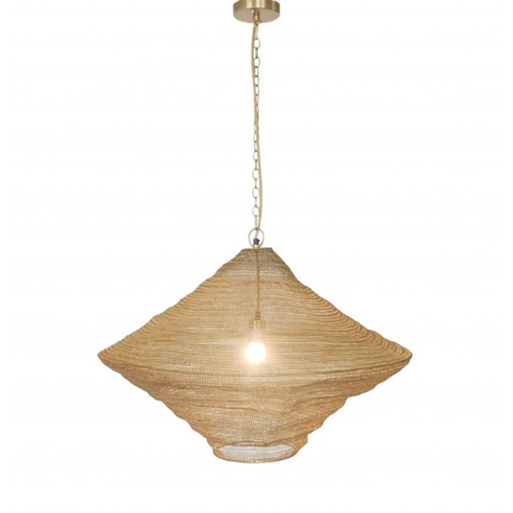 Gold Iron Mini Pendant Light with Adjustable Chain