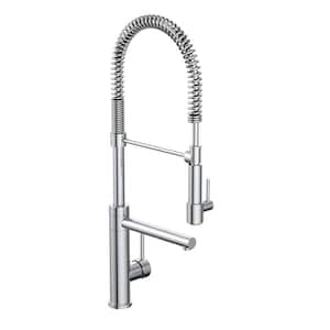 Single-Handle Spring Sprayer Standard Kitchen Faucet and Pot Filler in Chrome