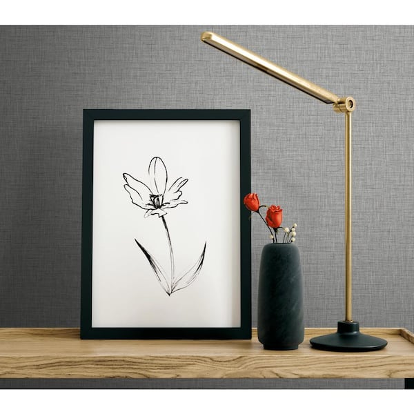 Linen Texture Dark Grey Vinyl Non-Pasted Strippable Wallpaper Roll (Cover 60.75 sq. ft.)