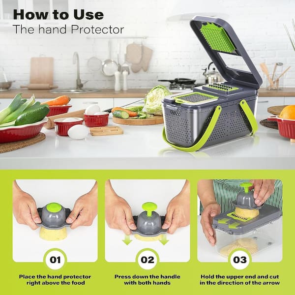  Vegetable Chopper Dicer 13-in-1 with 7 Blades Veggie