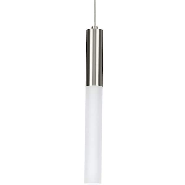 Progress Lighting Kylo LED Collection 1-Light Brushed Nickel Frosted Glass LED Modern Pendant Hanging Light