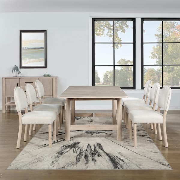 Steve Silver Gabby 7-Piece Light Brown Top Wood Dining Set Seats-6