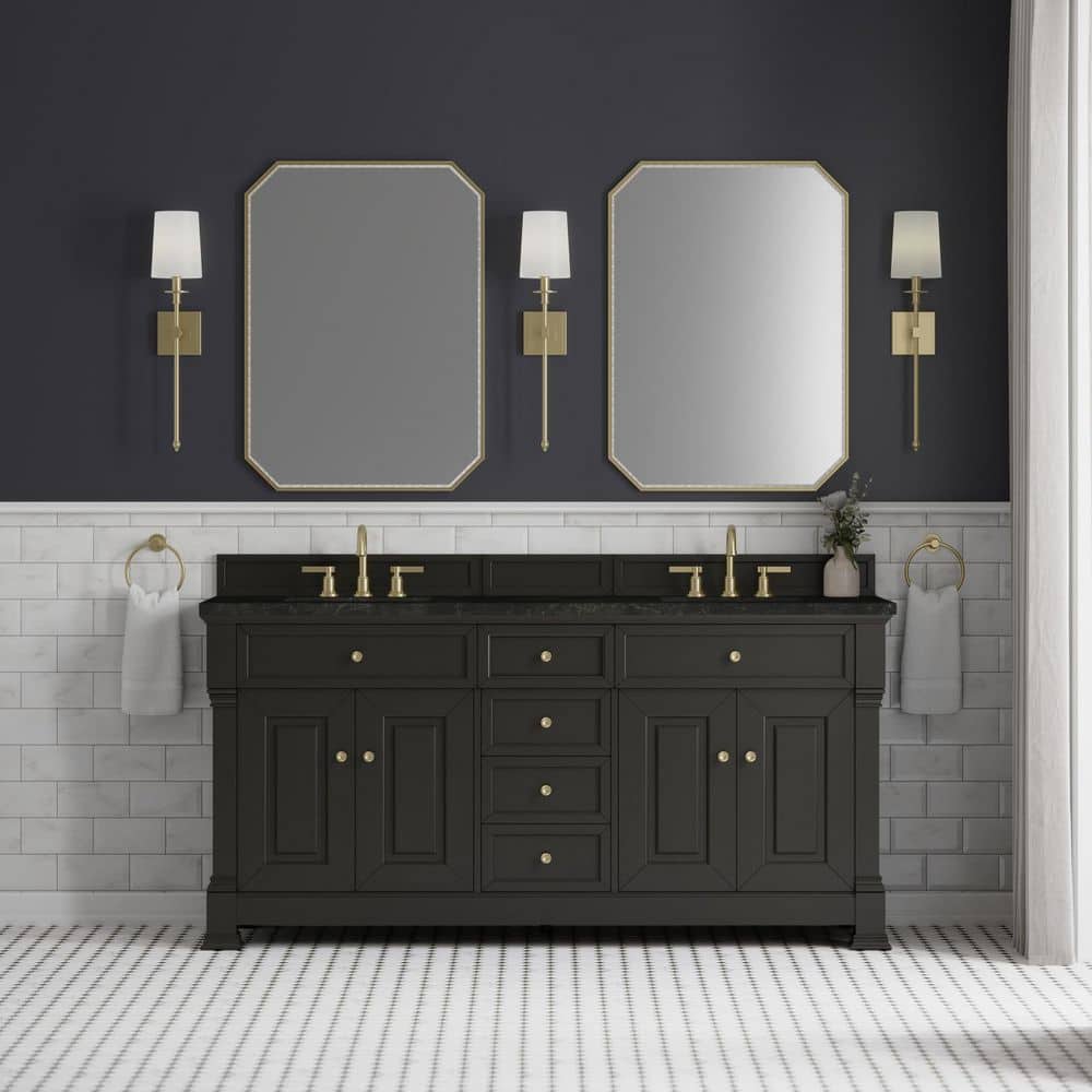 Brookfield 72.0 in. Double Bath Vanity in Black Onyx with Phantome Engineered Composite Top price history on PriceWatchPro