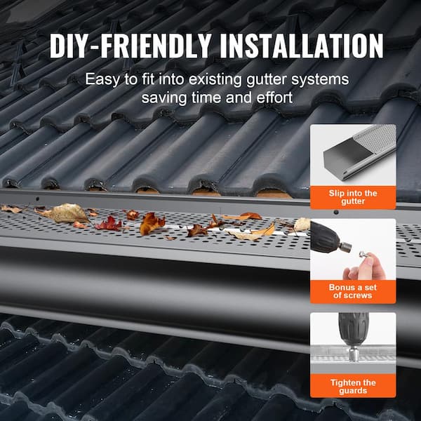 VEVOR Gutter Guard 6 in. Width Aluminum Leaf Filter DIY VEVOR Gutter Guard 6 in. Width Aluminum Leaf Filter DIY