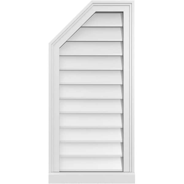 Ekena Millwork 16 in. x 34 in. Octagonal Surface Mount PVC Gable Vent: Decorative with Brickmould Sill Frame